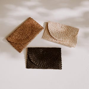 Pochette in rattan: borsa Amber Boho - borsa tote leggera in tessuto naturale