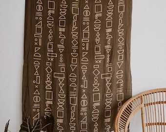 Olive Green Sarong, Boho Tapestry Scarf - 100% Rayon, Naturally Dyed | Handmade In Bali, 66 x 42 In
