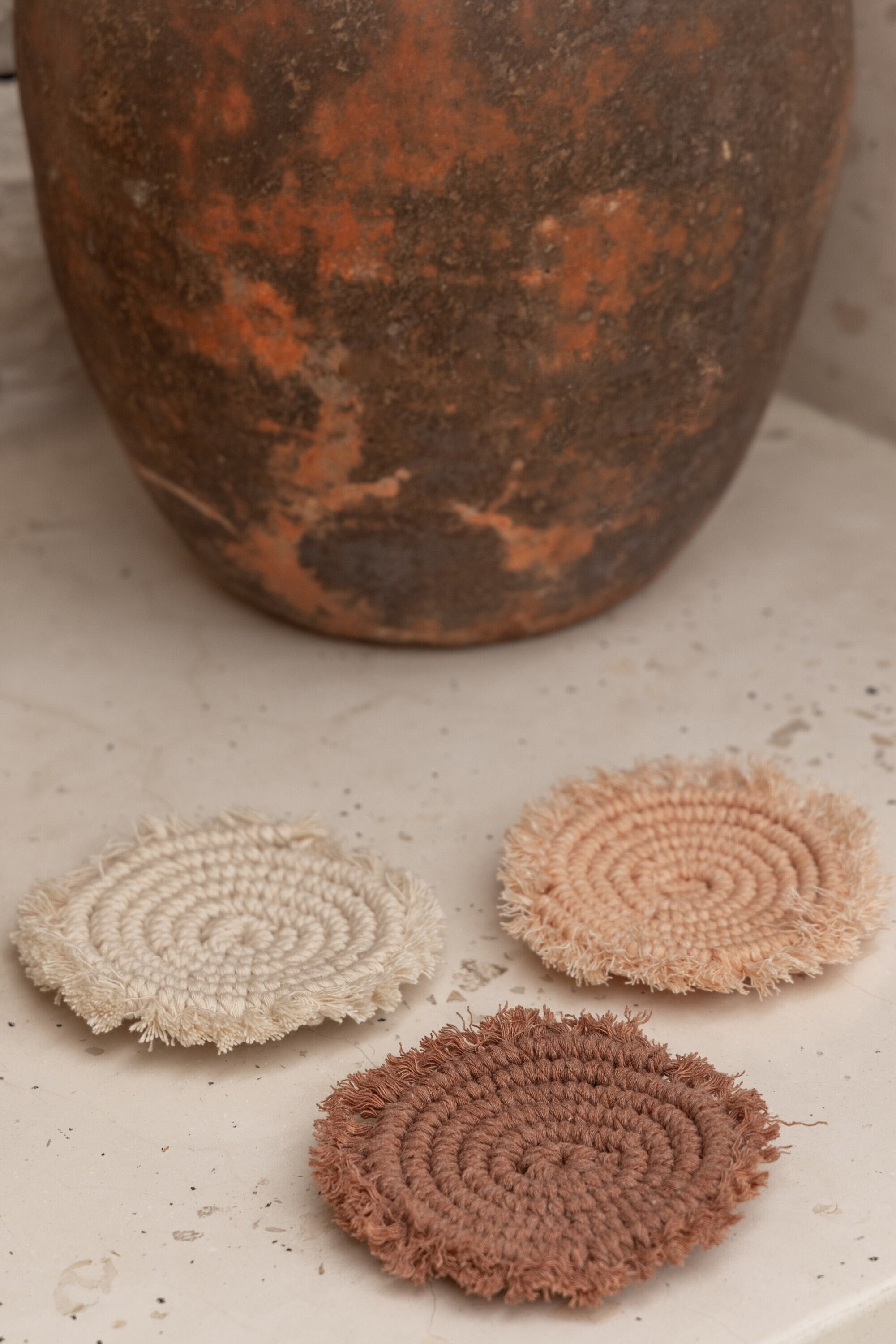 Kera Sunrise Macrame Coasters