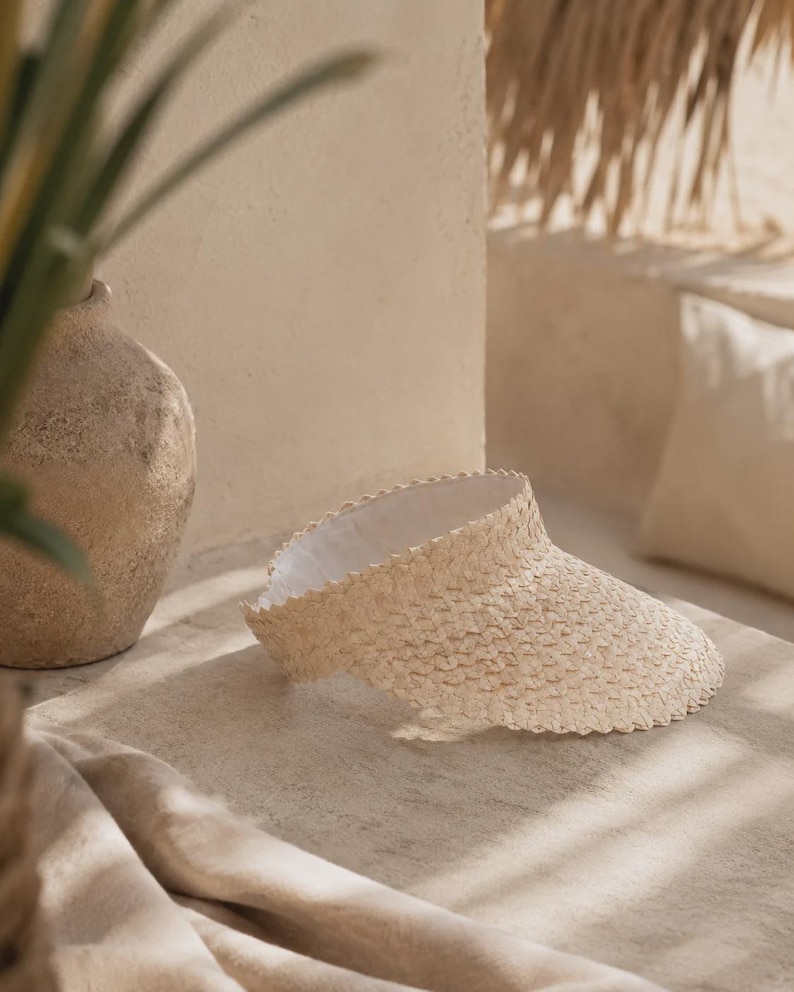 Chapéu com viseira: estilo rattan âmbar (ajustável, feito à mão, proteção UV) imagem 7