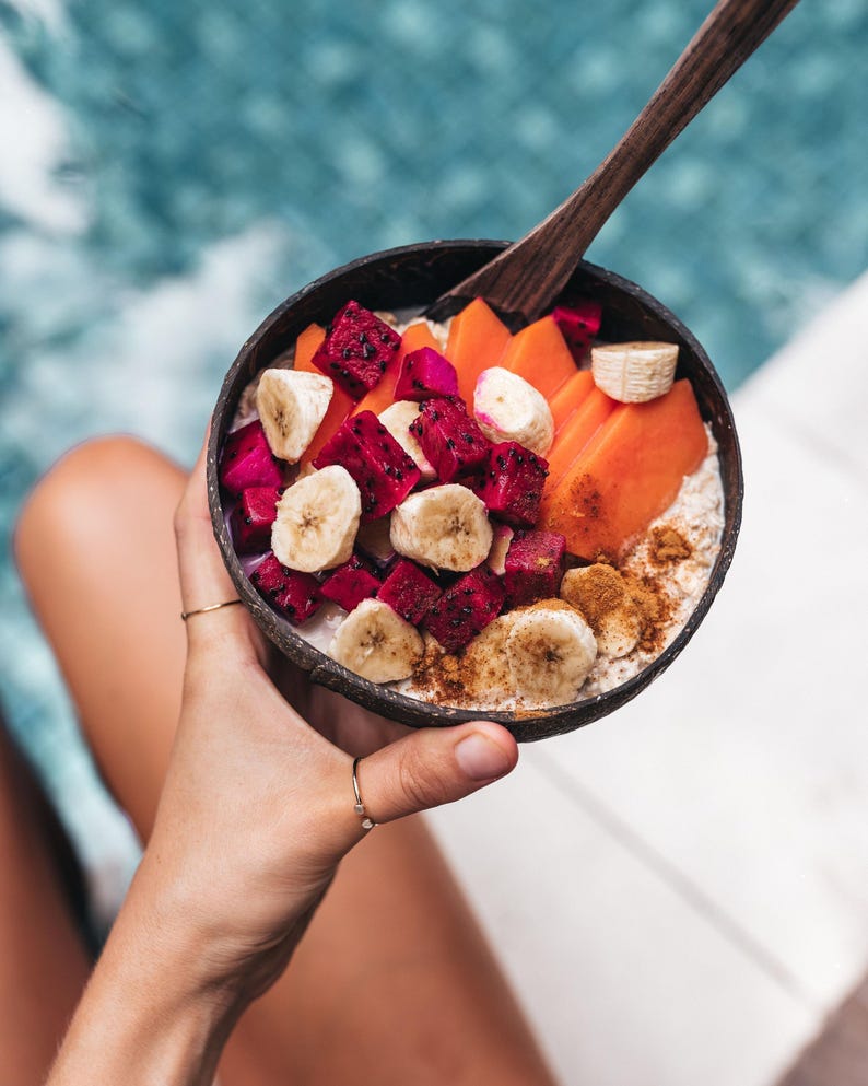Coconut Bowl Set: Raw Handmade Bowls (4 Pieces, Various Sizes) image 5