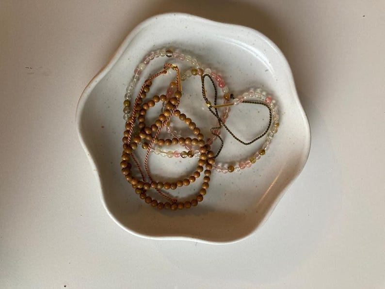 Ceramic Ring Dish: Wabi Style Floral Catch All - Handmade Artisan image 3
