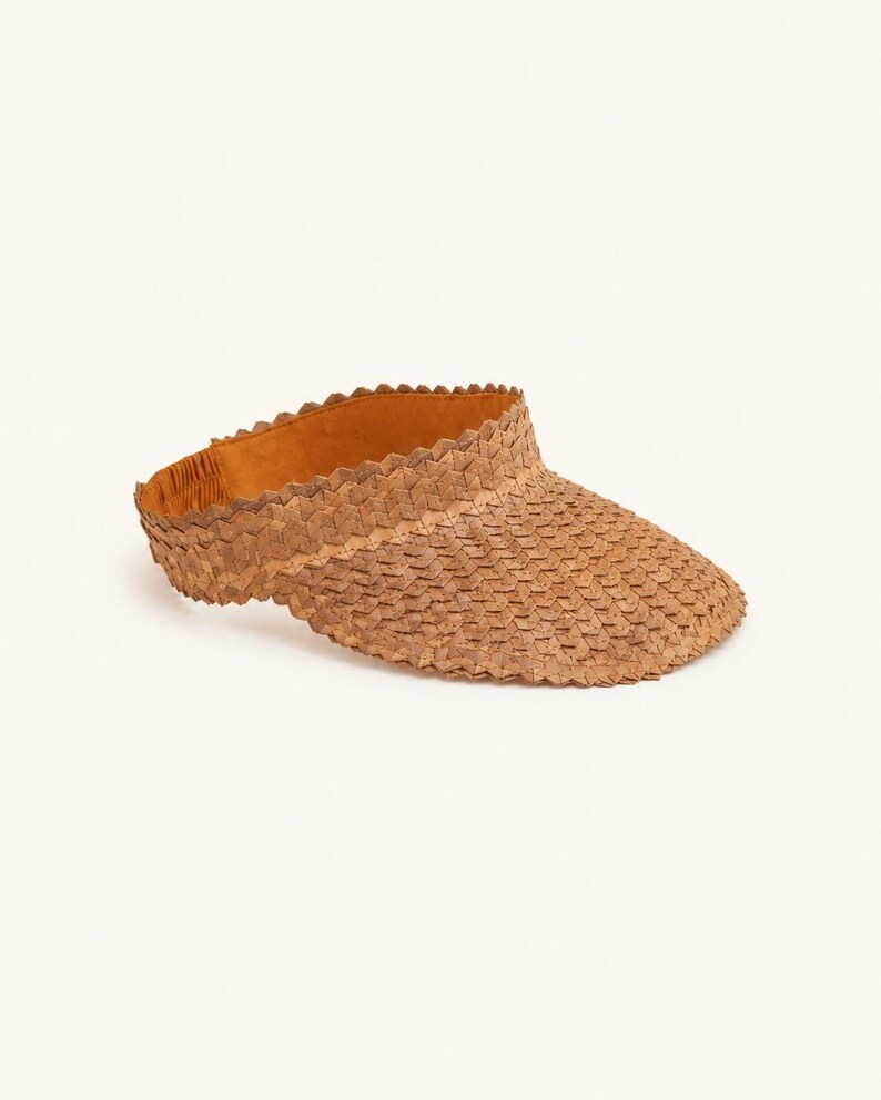 Sombrero con visera: estilo ratán ámbar (ajustable, hecho a mano, con protección UV) imagen 15
