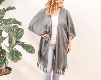 Womens Kimono: Boho Style, Soft Rayon - One Size Fits Up to 3X