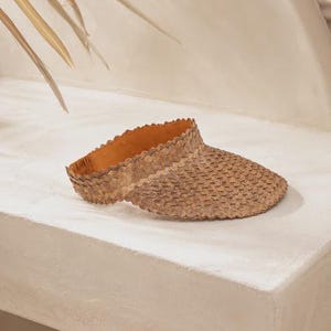 Chapéu com viseira: estilo rattan âmbar (ajustável, feito à mão, proteção UV) imagem 1