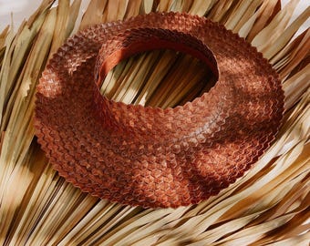 Sombrero de sol Papale para vacaciones: hoja de palma de arcilla, hecho a mano en Bali