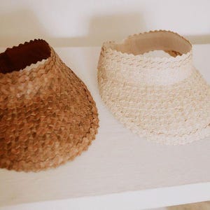 Sombrero con visera: estilo ratán ámbar (ajustable, hecho a mano, con protección UV) imagen 6