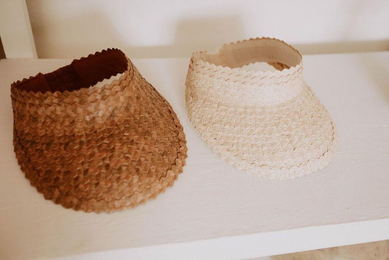 Sombrero con visera: estilo ratán ámbar (ajustable, hecho a mano, con protección UV) imagen 6