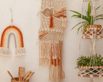 Macrame Rainbow Wall Hanging - Cotton, Boho Nursery Decor