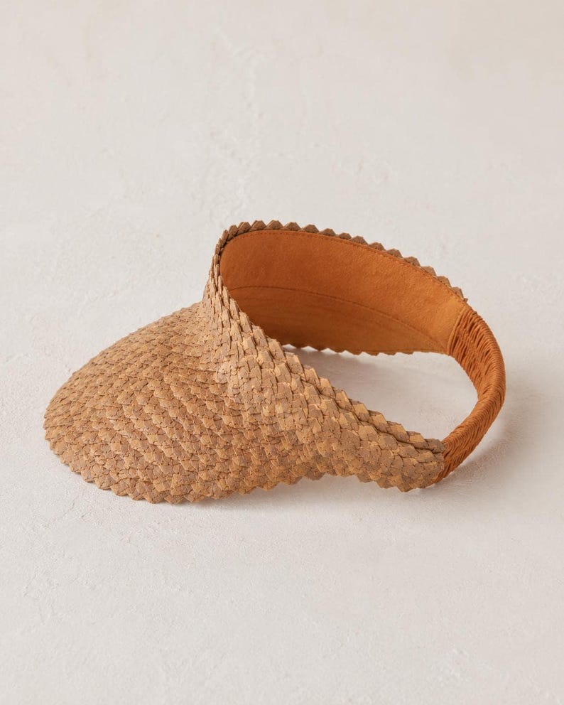 Sombrero con visera: estilo ratán ámbar (ajustable, hecho a mano, con protección UV) imagen 17