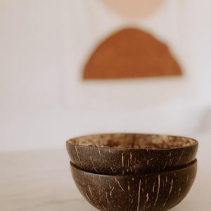 Coconut Bowl Set: Raw Handmade Bowls (4 Pieces, Various Sizes) image 2