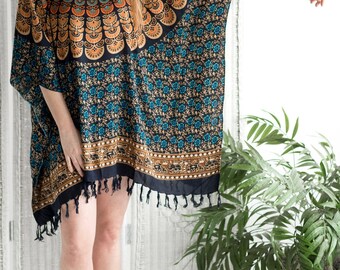 Guru-Shop, Poncho, Tunica, Abito da Spiaggia, Batik Caftano