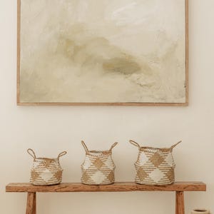 Panier de rangement tissé à carreaux (Blanc) | Panier cadeau vide, Rangement de jouets, Panier à linge, Panier à couverture, Panier avec cache-pot, Rangement pour serviettes