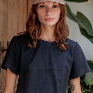 Sombrero con visera: estilo ratán ámbar (ajustable, hecho a mano, con protección UV) imagen 3