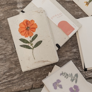 Handcrafted Journal with Pressed Flowers 4x6