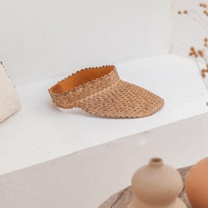 Sombrero con visera: estilo ratán ámbar (ajustable, hecho a mano, con protección UV) Amber