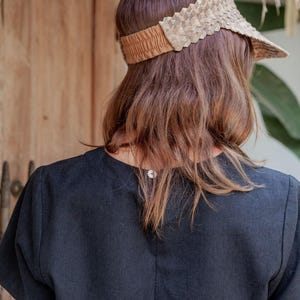 Sombrero con visera: estilo ratán ámbar (ajustable, hecho a mano, con protección UV) imagen 4