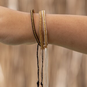 Golden Tassel Bracelets Bohemian Jewelry, Womens Girls, Delicate, Dainty, Bright, Beautiful, and Fun, Colorful, Adjustable size, image 4