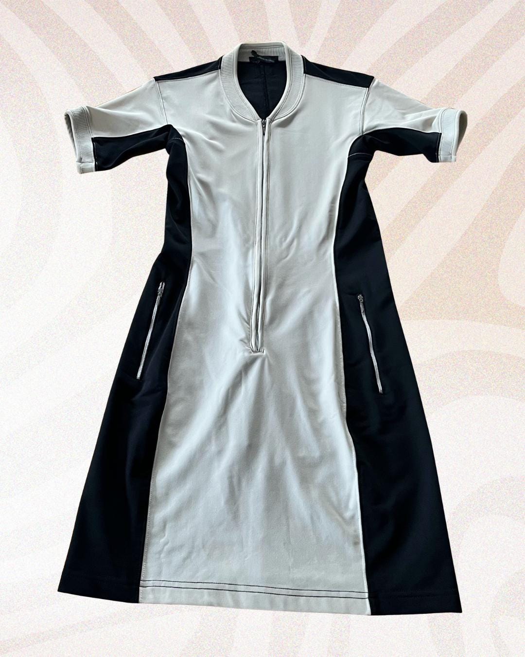 Robe Modulable GIRBAUD Noir Et Beige - Taille 40, Viscose, Occasion Très Bon état, Style Bohème