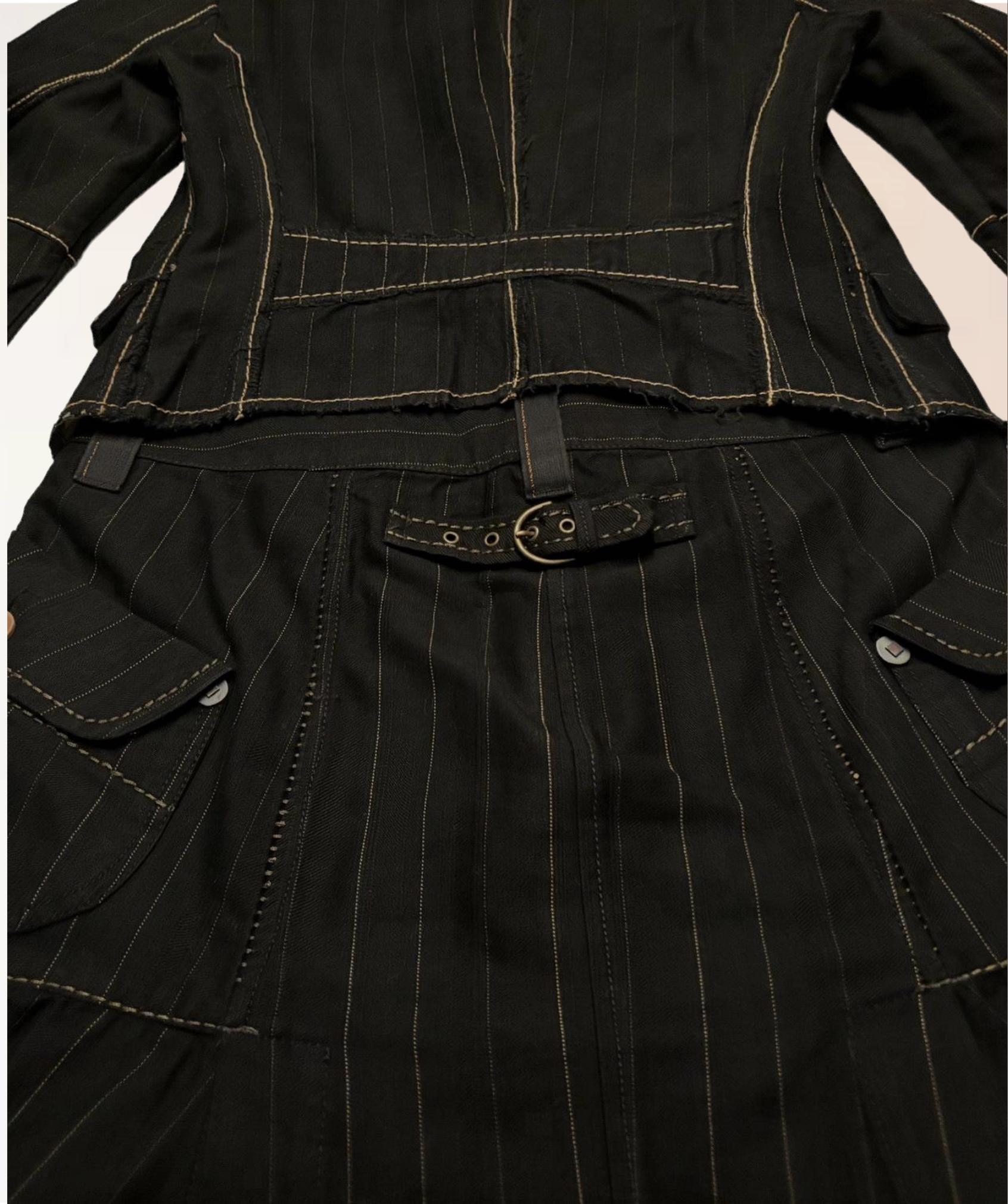 Ensemble 2 Pièces Marithé François Girbaud - Veste Cintrée + Jupe Déstructurée - Taille ~38/40 & 30US - Vintage
