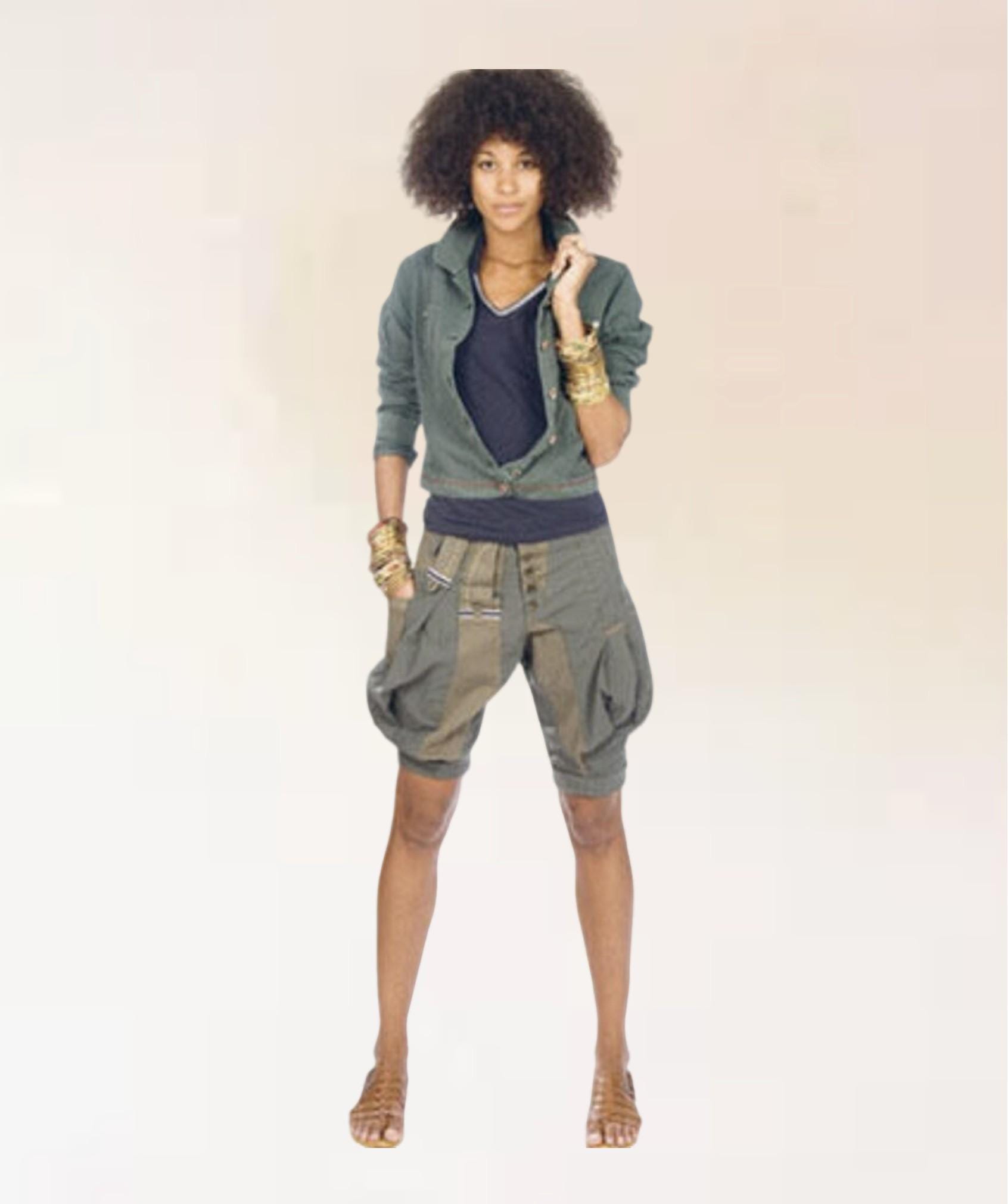 Bermuda Cargo Girbaud Kaki Et Marron - Taille 40, Occasion En Très Bon état