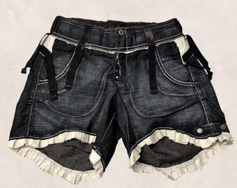 Marithé François Girbaud Multi-colored Striped Shorts, Size 32