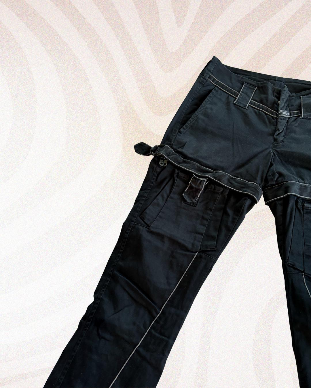 Pantalon Déstructuré Toile Noire Marithé Et François Girbaud - Taille 36, Occasion Très Bon état