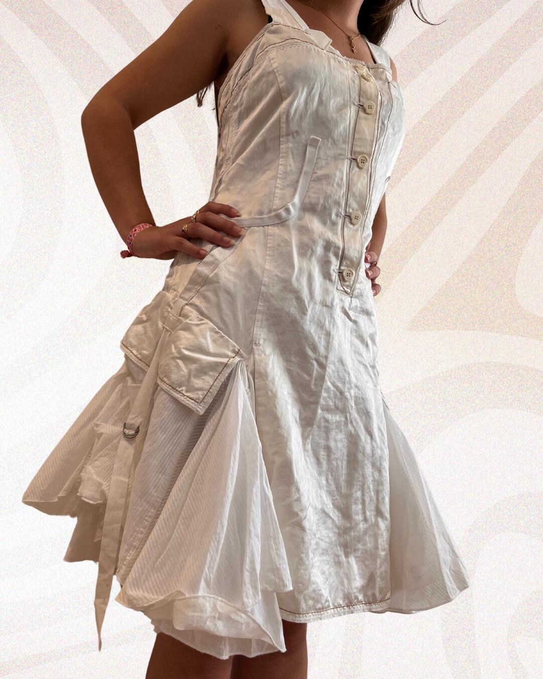 MARITHE + FRANCOIS GIRBAUD ドレス Marithé + François Girbaud Beige Dress, Vintage and Summery 1990s