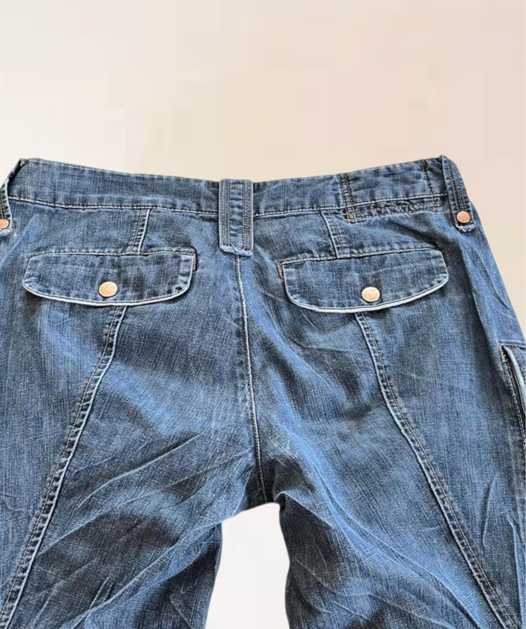 Pantalon Jean Girbaud Vintage Taille 42 - Coupe Bouffante, Laçage Ajustable, Occasion Très Bon état