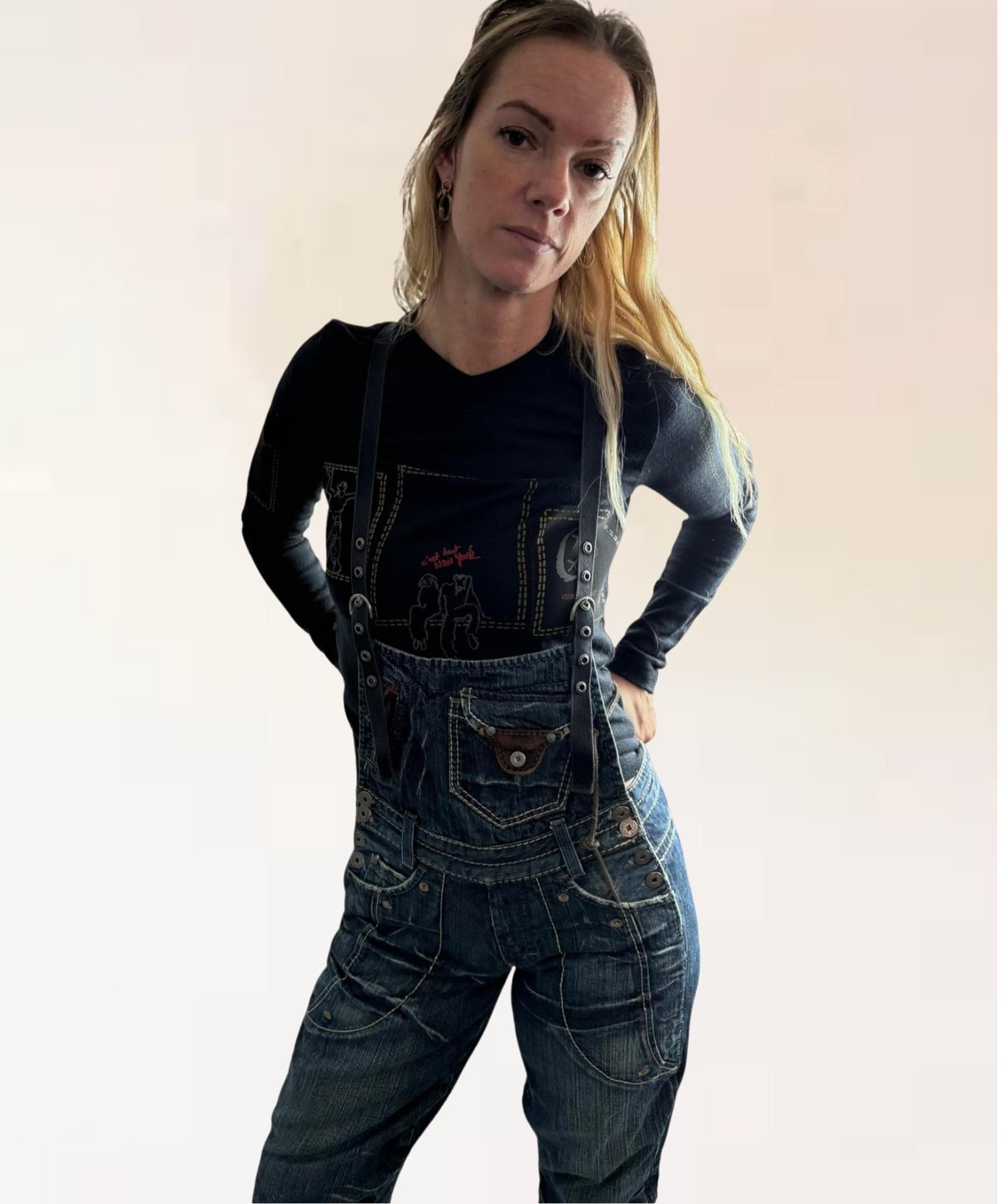 Robe Salopette Longue En Jean Bleu Marithé Et François Girbaud - Taille 42 - Occasion En Excellent état