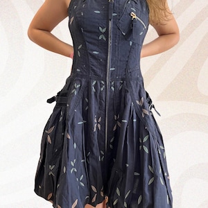Marithé + François Girbaud Women&#39;s Dress Navy Blue Floral Print Size S