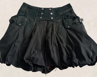 Marithé + François Girbaud Skirt - Y2K Avant-garde Mixed Media