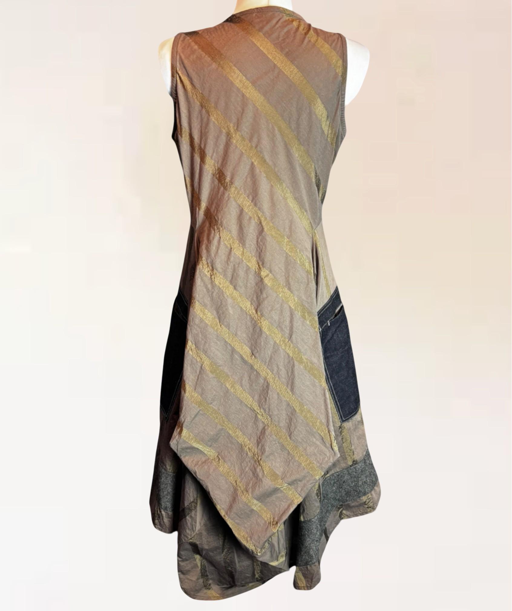 Robe évasée Déstructurée Marron Girbaud - Taille 40 - Occasion Très Bon état - Style Boho Chic