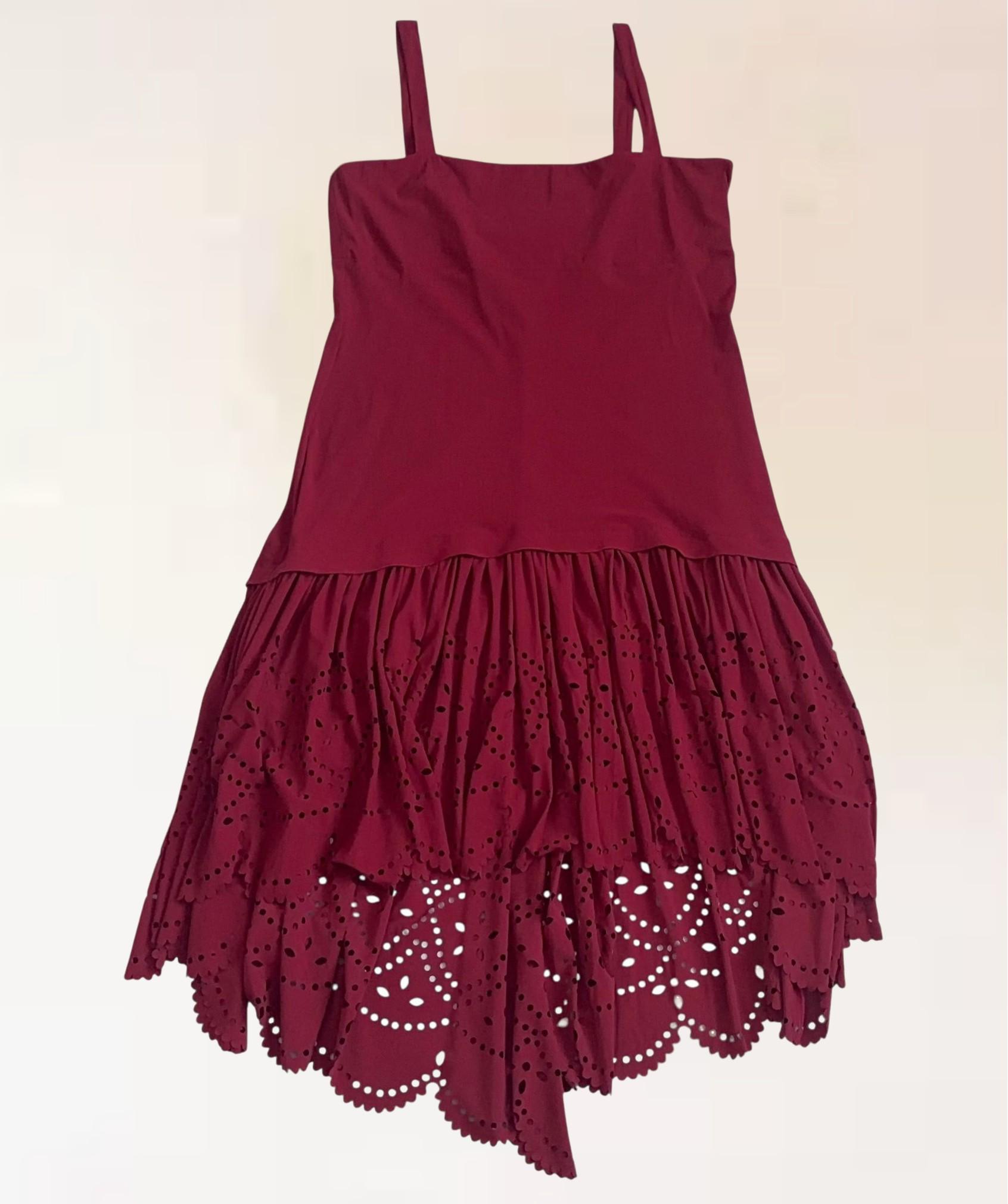 Robe Rouge Corset Romantique - Marithé & François Girbaud 'Cravatatakiller' - Taille S - Occasion Très Bon État