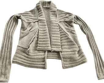 Marithé François Girbaud Women's Vest 38 FR Brown cashmere & wool, unstructured drop collar