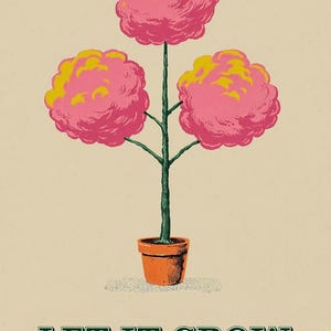 Truffula Tree plant with Let It Grow Art print| bar cart decor| fine art print gift