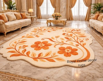 Royal Home Décor Floral Kids Rug Soft Petal Garden Kids Rug Luxury Flower Shape Nursery Rug Any custom size available