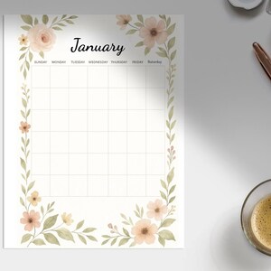 Petals & Plans: 2025 Monthly Calendar