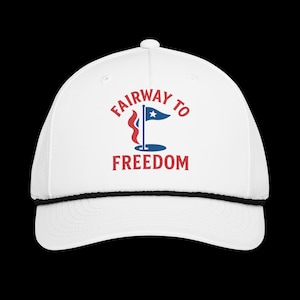 Fairway to Freedom Rope Hat | 4th of July Retro Golf Hat | BBQ Americana Cap | Patriotic Rope Trucker Hat | Classic rope cap | Gift For Dad