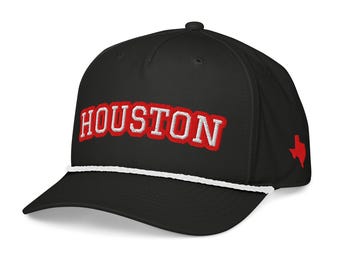 Czapka z haftowanym sznurkiem Houston TX | Texas Outline, czapka meczowa