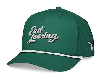 East Lansing Rope Hat | Michigan State Hat | Vintage Green State Cap | College Game Day Hat