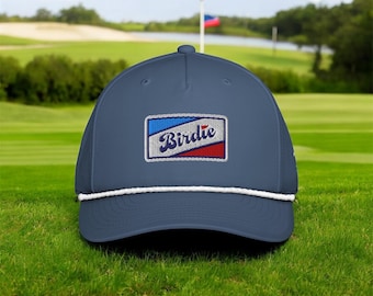 Retro Birdie Golf Hat | Embroidered Golf Rope Cap | Patch Style Richardson 258 Rope Hat