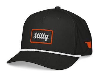 Black Embroidered Stilly Oklahoma Rope Hat | College Town Cap