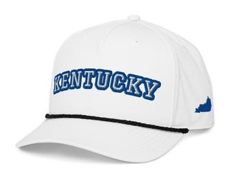 Kentucky Embroidered Rope Hat: Retro State Outline Cap