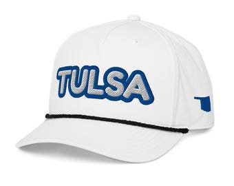 Retro Tulsa Oklahoma Rope Hat: Embroidered City Cap