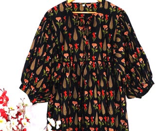 Boho Floral Cotton Gauze Maxi Dress, Lightweight Summer Vacation Gown