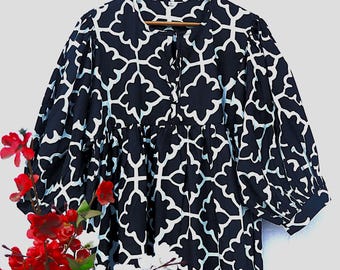 Boho Floral Cotton Maxi Dress, Lightweight Block Print Summer Vacation Wear