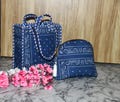 Blue Bandana Quilted Tote Bag Set \u2013 Handmade Cotton Shoulder Bag with Matching Pouch product logo