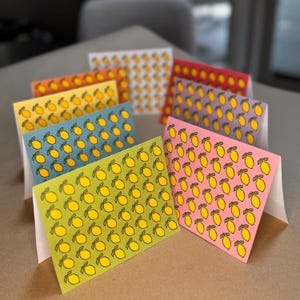 TÉLÉCHARGEMENT NUMÉRIQUE Cartes de correspondance avec motif citron et modèle d'enveloppe citron