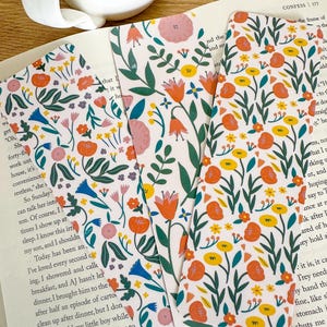 Laminated Floral Bookmark: Double-Sided Summer Design